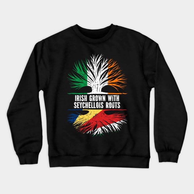 Irish Grown With Seychellois Roots Ireland Flag Crewneck Sweatshirt by silvercoin